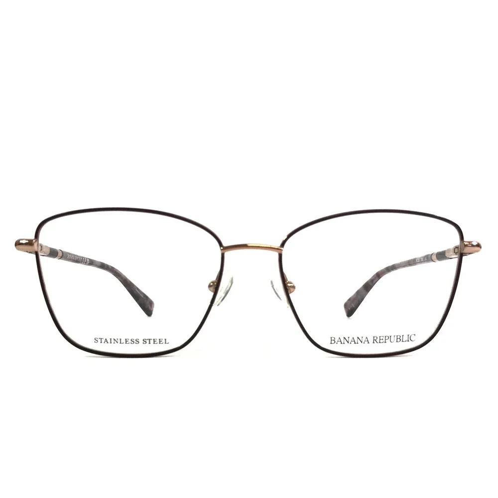 Banana Republic Eyeglasses Frame BR224 SK4 Brown Pink Cat Eye Wire Rim 52-16-140